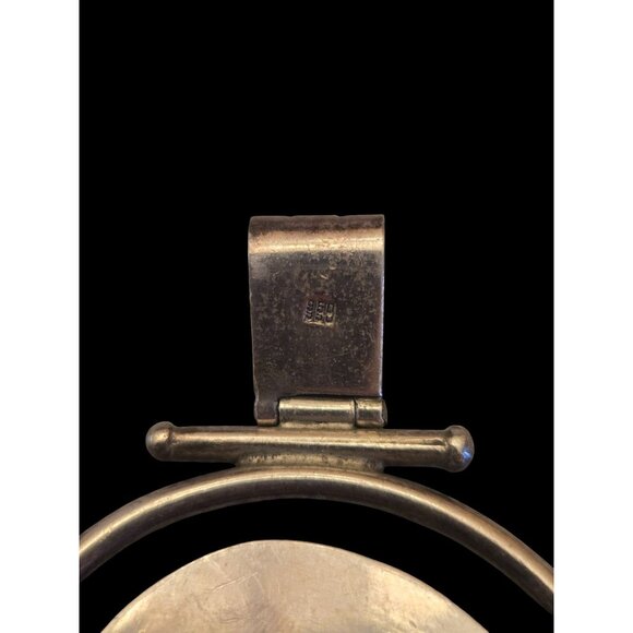 Vintage Taxco Style 950 Silver Black Onyx Pendant Abstract Design Modernist - Picture 4 of 6